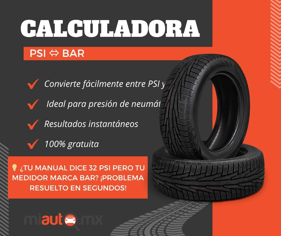 Calculadora para convertir PSI a bar y de bar a PSI