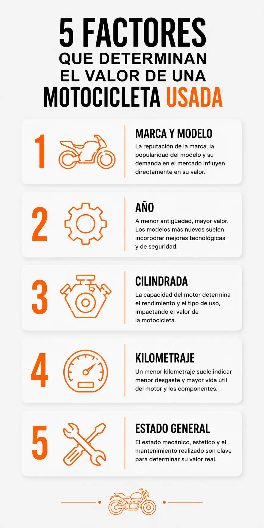 Factores que determinan el valor de una moto usada en México
