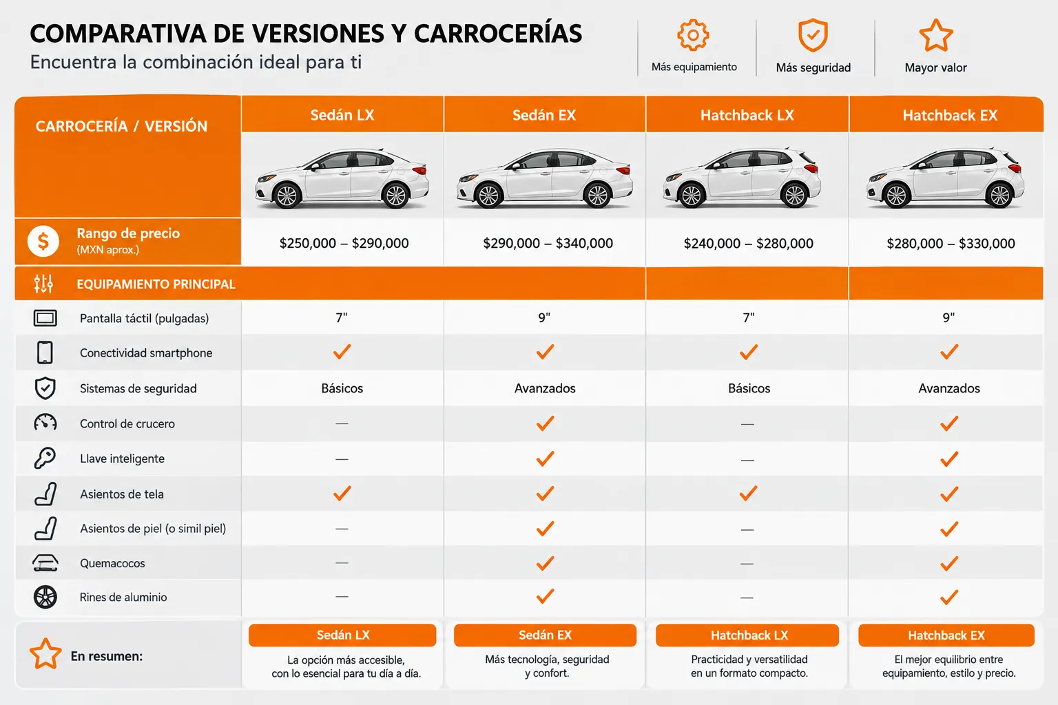Comparativa de versiones del Kia Rio y su valor