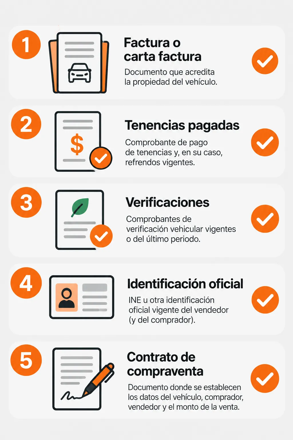 Documentos necesarios para vender un auto usado en México